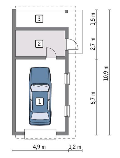 Garaż z pomieszczeniem gospodarczym G41