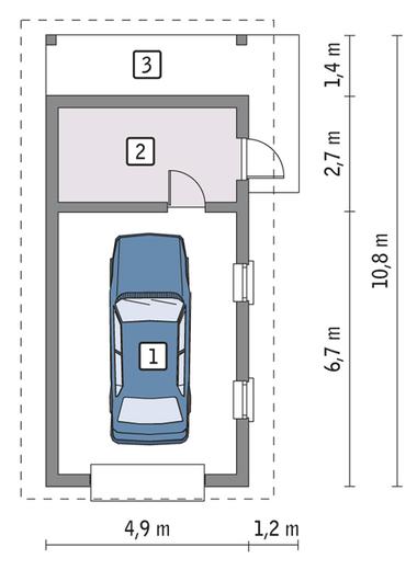 Garaż z pomieszczeniem gospodarczym G41a