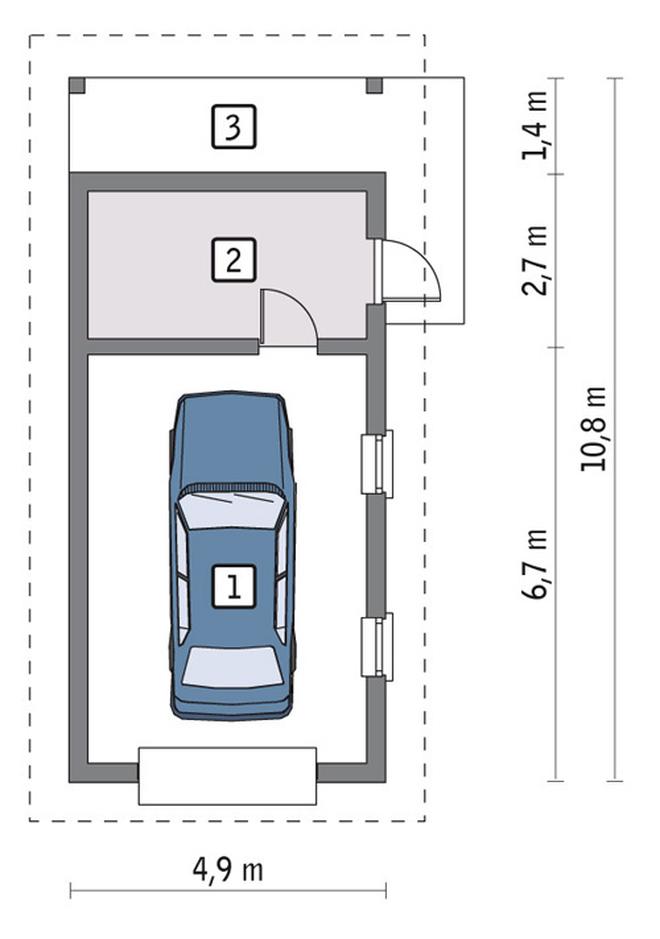 Garaż z pomieszczeniem gospodarczym G41b