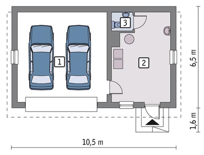 Garaż z kotłownią G52