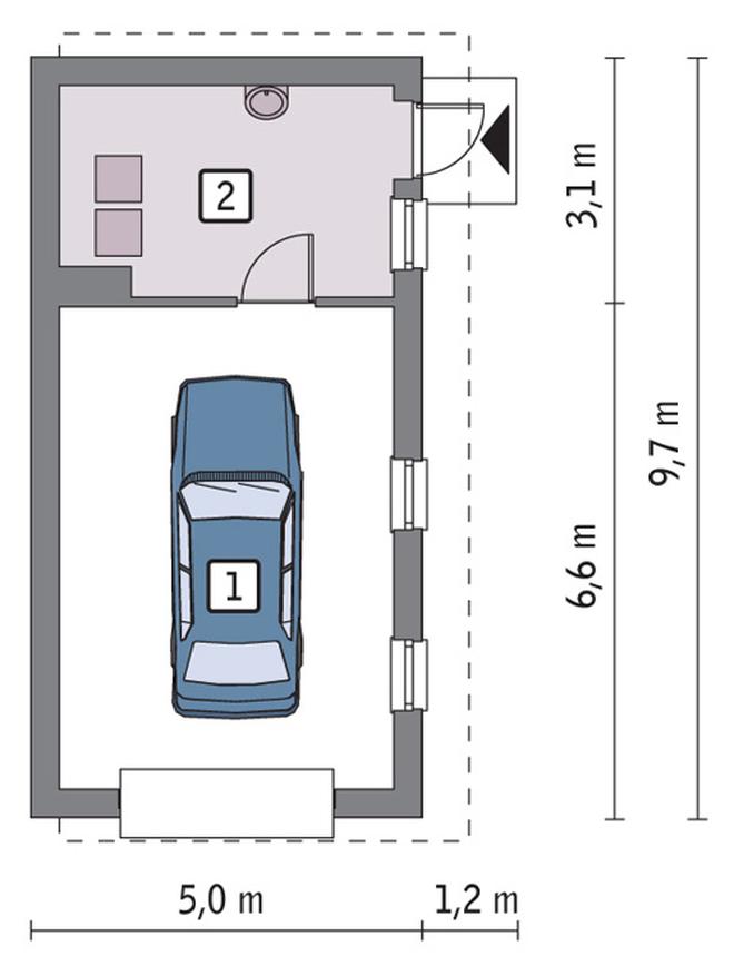 Garaż z kotłownią G54