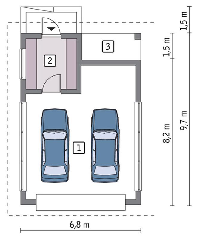 Garaż z pomieszczeniem gospodarczym G59a