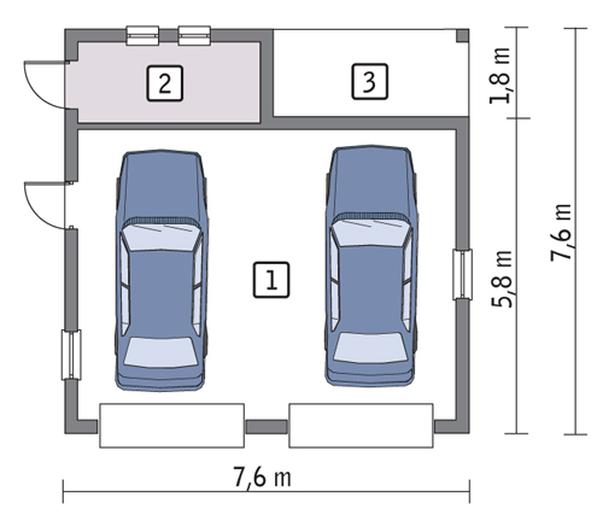 Garaż z pomieszczeniem gospodarczym GC03