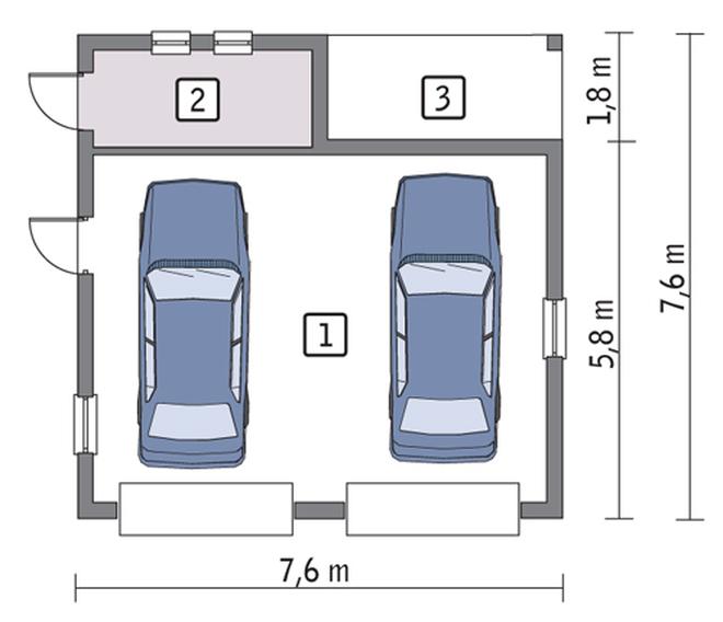 Garaż z pomieszczeniem gospodarczym GC03
