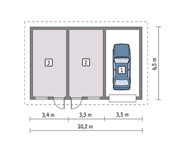 Garaż z pomieszczeniem gospodarczym GC08