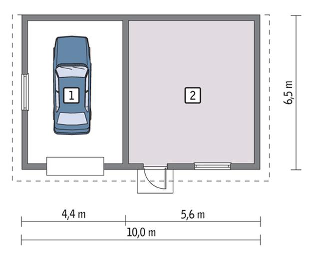 Garaż z pomieszczeniem gospodarczym GC09a