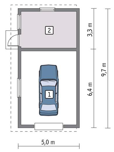 Garaż z pomieszczeniem gospodarczym GC12