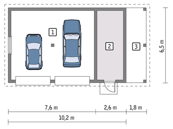 Garaż z pomieszczeniem gospodarczym GC20