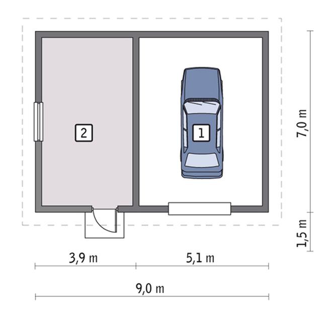 Garaż z pomieszczeniem gospodarczym GC34