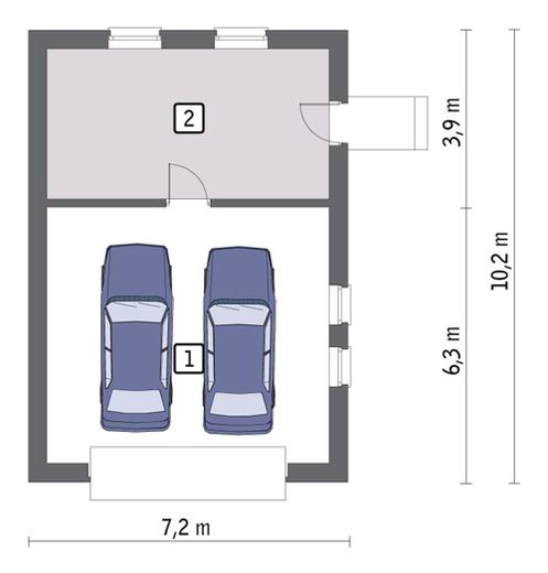 Garaż z pomieszczeniem gospodarczym GC35