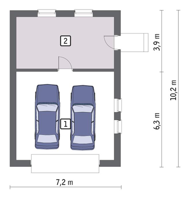 Garaż z pomieszczeniem gospodarczym GC35