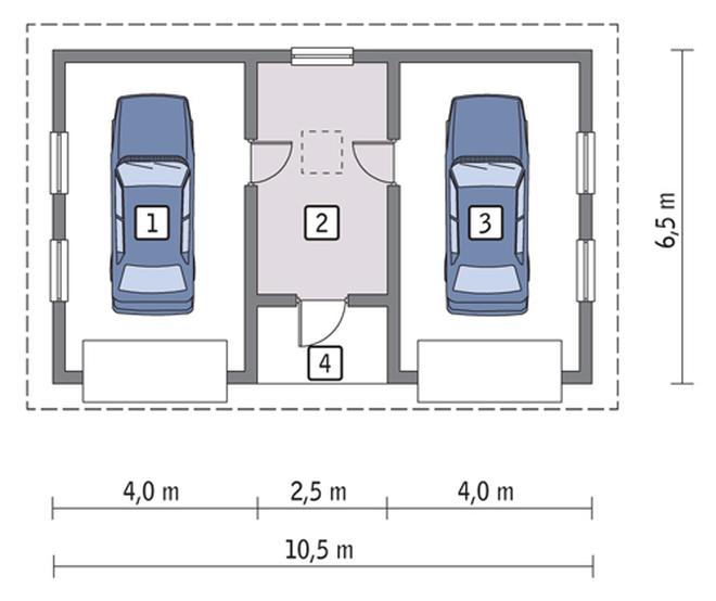 Garaż z pomieszczeniem gospodarczym i schowkiem GC39