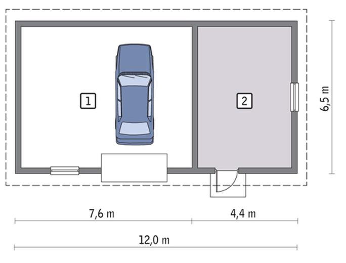 Garaż z pomieszczeniem gospodarczym GC53