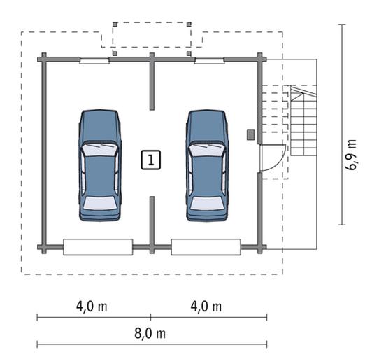 Garaż z częścią rekreacyjną GC45S