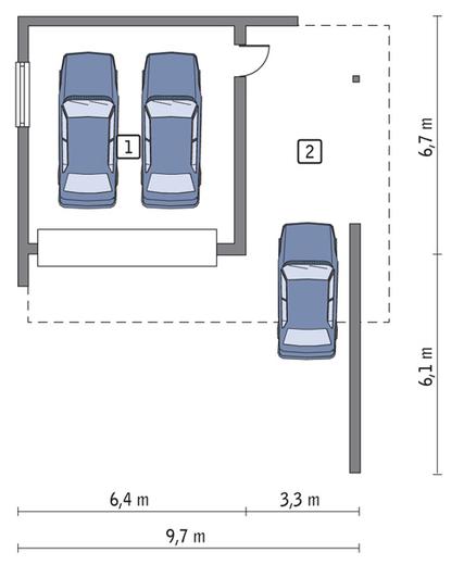 Garaż z wiatą garażową