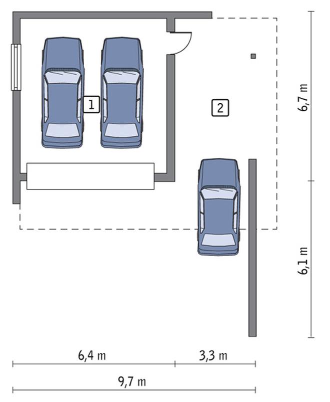 Garaż z wiatą garażową