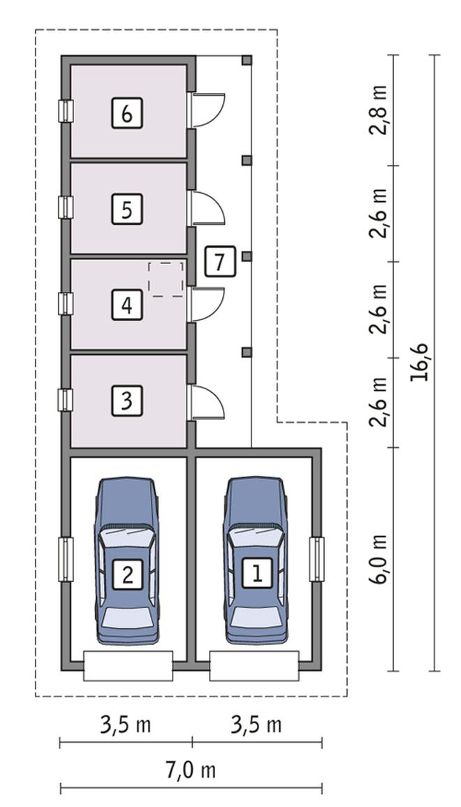 Garaż z pomieszczeniem gospodarczym GC75