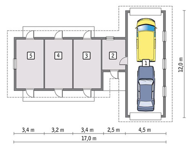 Garaż z pomieszczeniem gospodarczym GC77