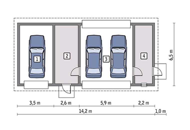 Garaż z pomieszczeniem gospodarczym GC80