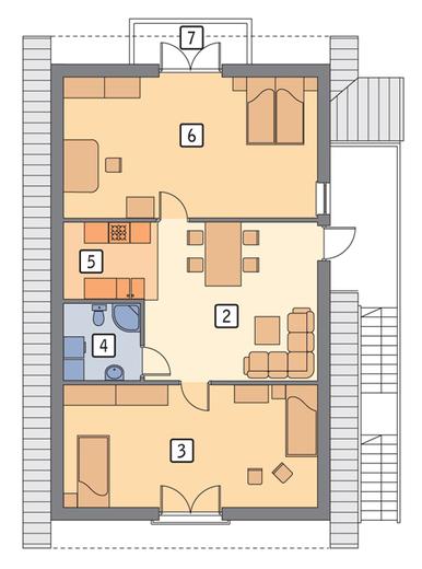 Garaż z częścią mieszkalną (letniskową) GC99