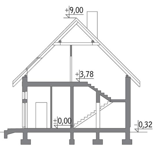 Magazyn z poddaszem mieszkalno-gospodarczym GM04a