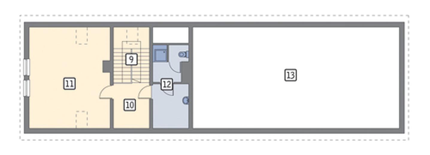 Budynek garażowo-magazynowy z częścią pomocniczą i poddaszem gospodarczym GM05
