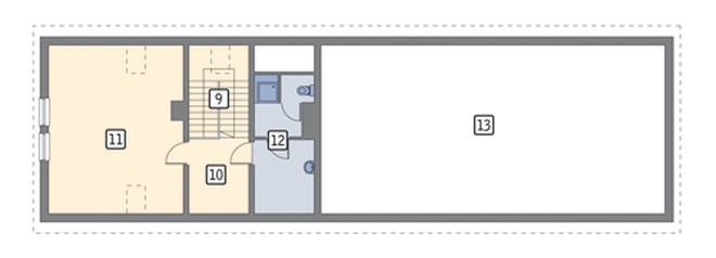 Budynek garażowo-magazynowy z częścią pomocniczą i poddaszem gospodarczym GM05