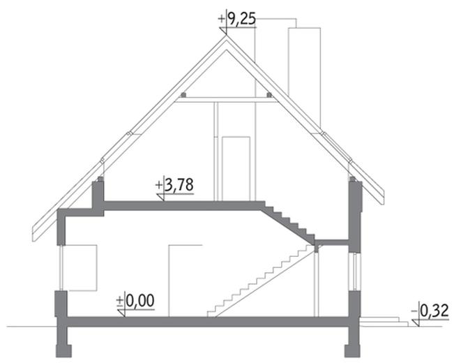Budynek garażowo-magazynowy z poddaszem mieszkalnym GM07