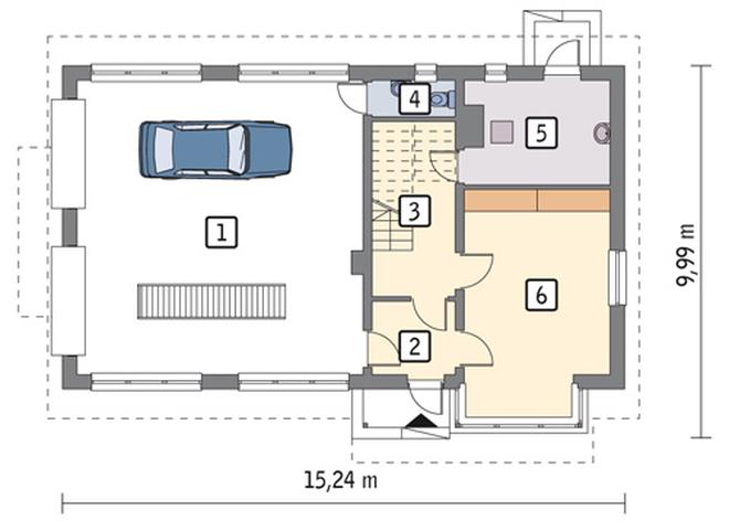 Budynek garażowo-magazynowy z poddaszem mieszkalnym GM07a