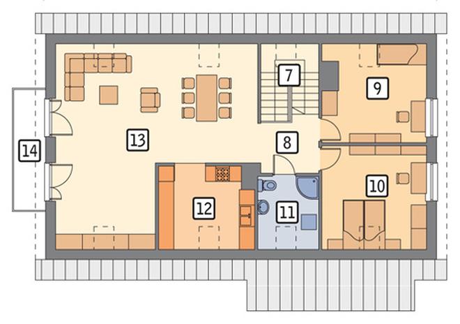 Budynek garażowo-magazynowy z poddaszem mieszkalnym GM07a