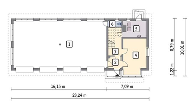 Magazyn z częścią mieszkalną GM07b