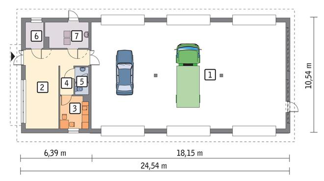 Budynek garażowo-magazynowy z częścią pomocniczą GM08 