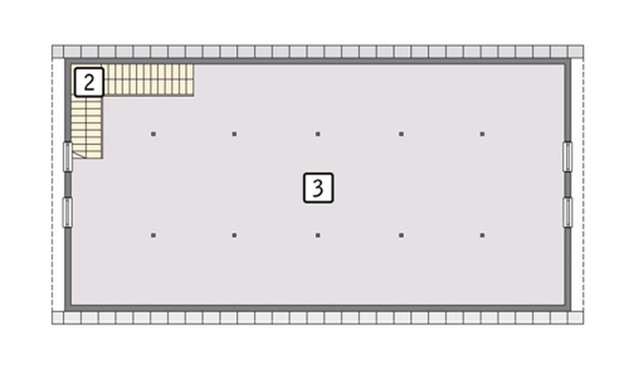 Budynek garażowo-magazynowy z poddaszem GMC01c
