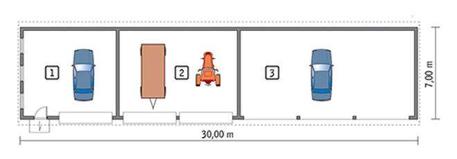 Budynek garażowo-magazynowy z wiatą GMC03c
