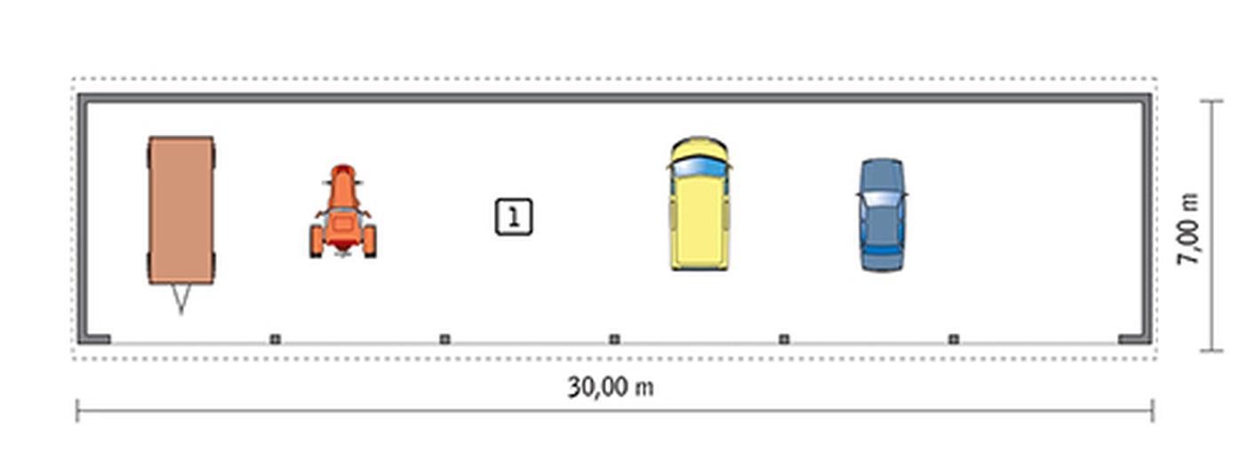Wiata garażowo-magazynowa GMC03e