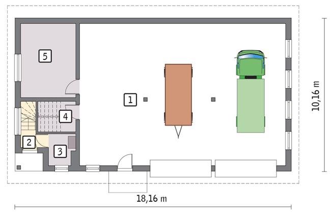 Budynek garażowo-magazynowy z częścią mieszkalną GMC06a
