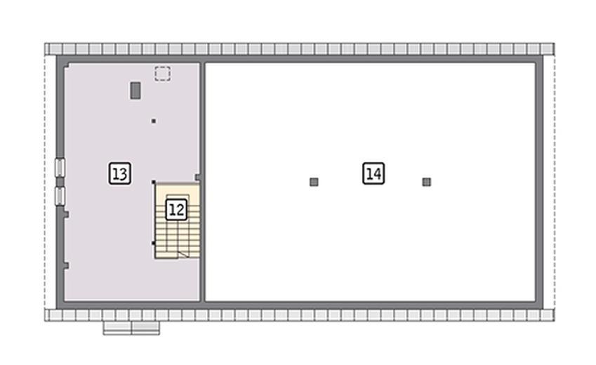 Budynek garażowo-magazynowy z pom. pomocniczymi i poddaszem gospodarczym GMC14b