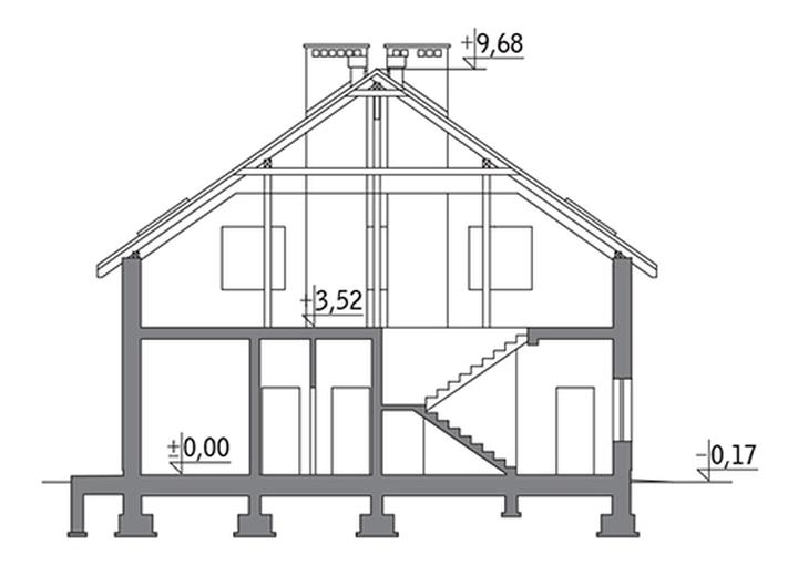 Budynek garażowo-magazynowy z pom. pomocniczymi i poddaszem gospodarczym GMC14c