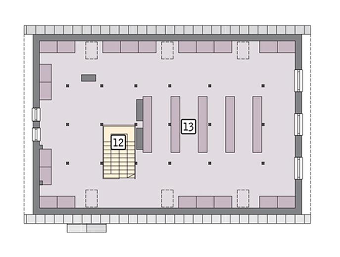 Budynek garażowo-magazynowy z pom. pomocniczymi i poddaszem gospodarczym GMC14c