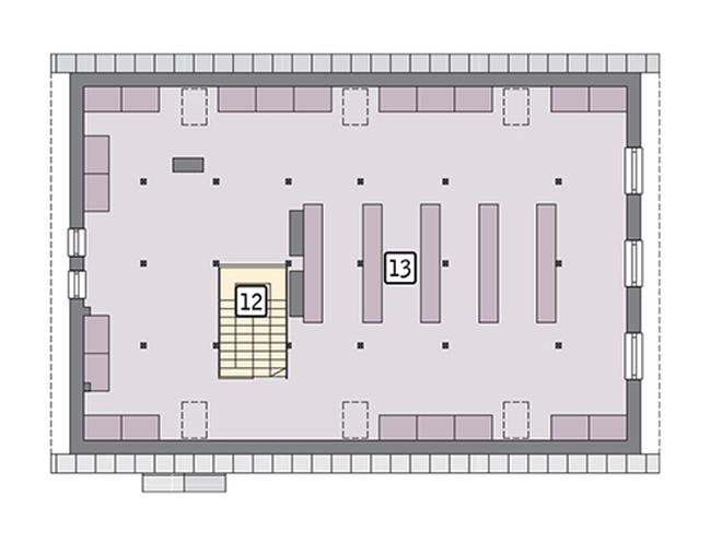 Budynek garażowo-magazynowy z pom. pomocniczymi i poddaszem gospodarczym GMC14c