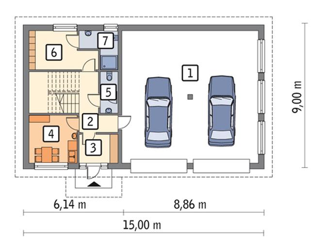 Budynek garażowo-magazynowy z pom. pomocniczymi i poddaszem gospodarczym GMC18