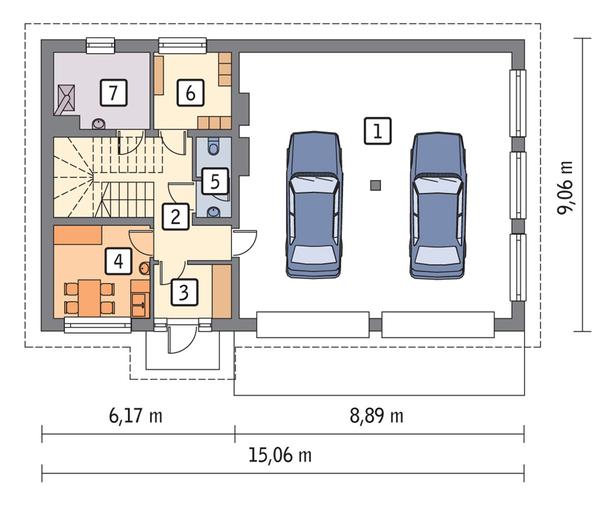 Budynek garażowo-magazynowy z częścią mieszkalną GMC18b