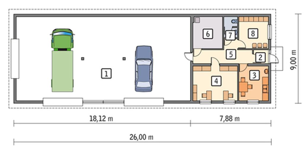 Budynek garażowo-magazynowy z pom. pomocniczymi GMC21a