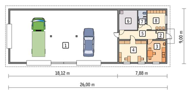 Budynek garażowo-magazynowy z pom. pomocniczymi GMC21a