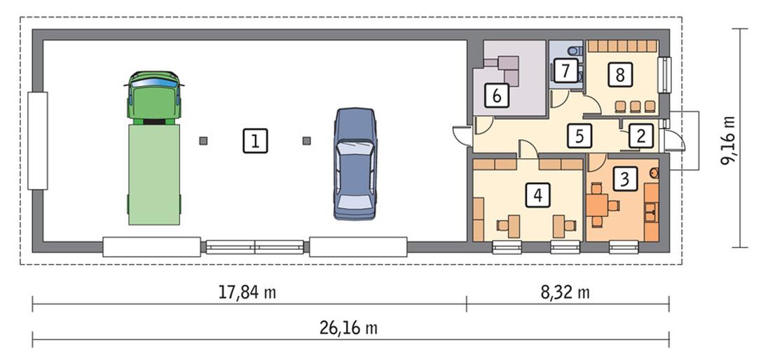 Budynek garażowo-magazynowy z pom. pomocniczymi GMC21c