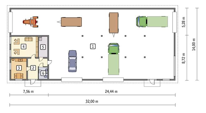 Budynek garażowo-magazynowy z pom. pomocniczymi