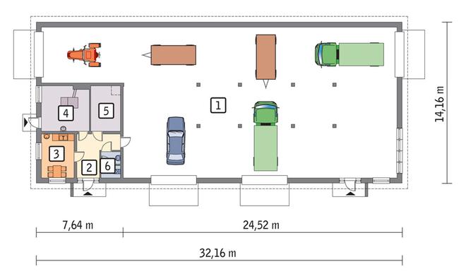 Budynek garażowo-magazynowy z pom. pomocniczymi  GMC22a