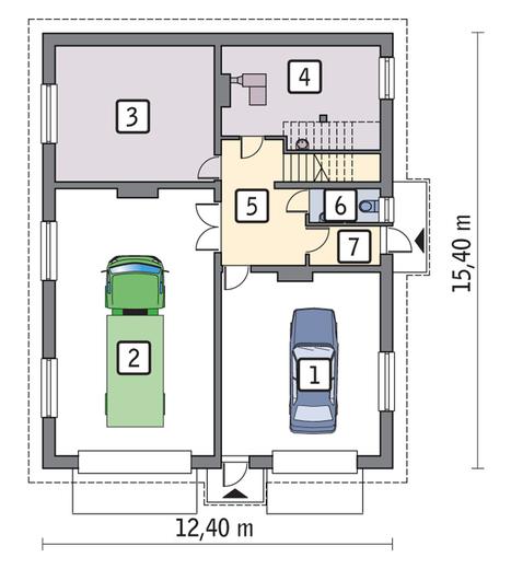Budynek garażowo-magazynowy z poddaszem gospodarczym GMC23