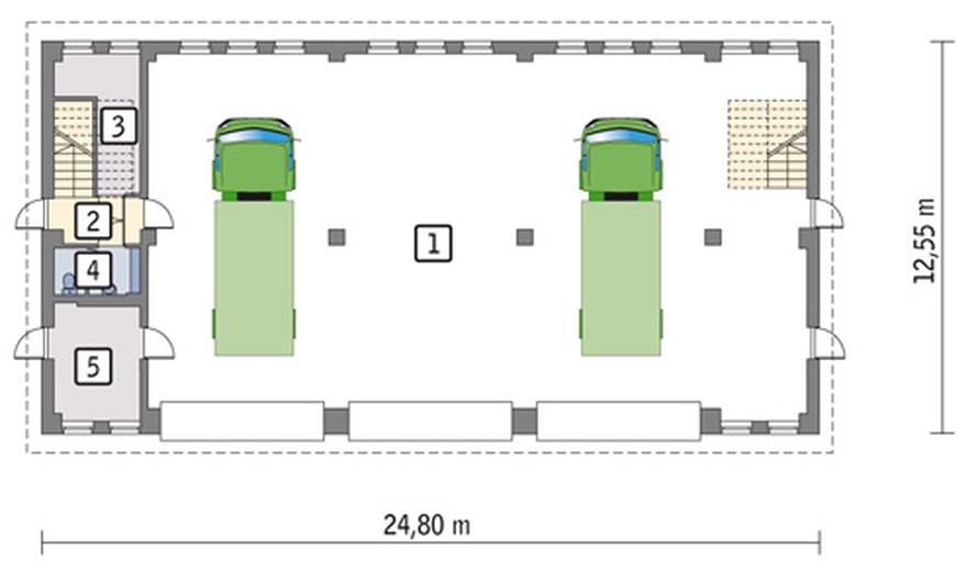 Budynek garażowo-magazynowy z poddaszem mieszkalno-gospodarczym GMC27