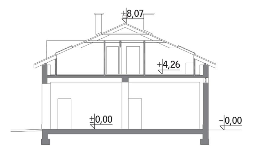 Budynek garażowo-magazynowy z poddaszem mieszkalno-gospodarczym GMC27b